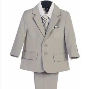 Little Gents Boy's 5 Light Gray Piece Suit